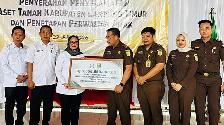 Pemkab Lamtim Terima Aset Tanah 11 Ha Senilai Rp5,5 Miliar dari Kejari