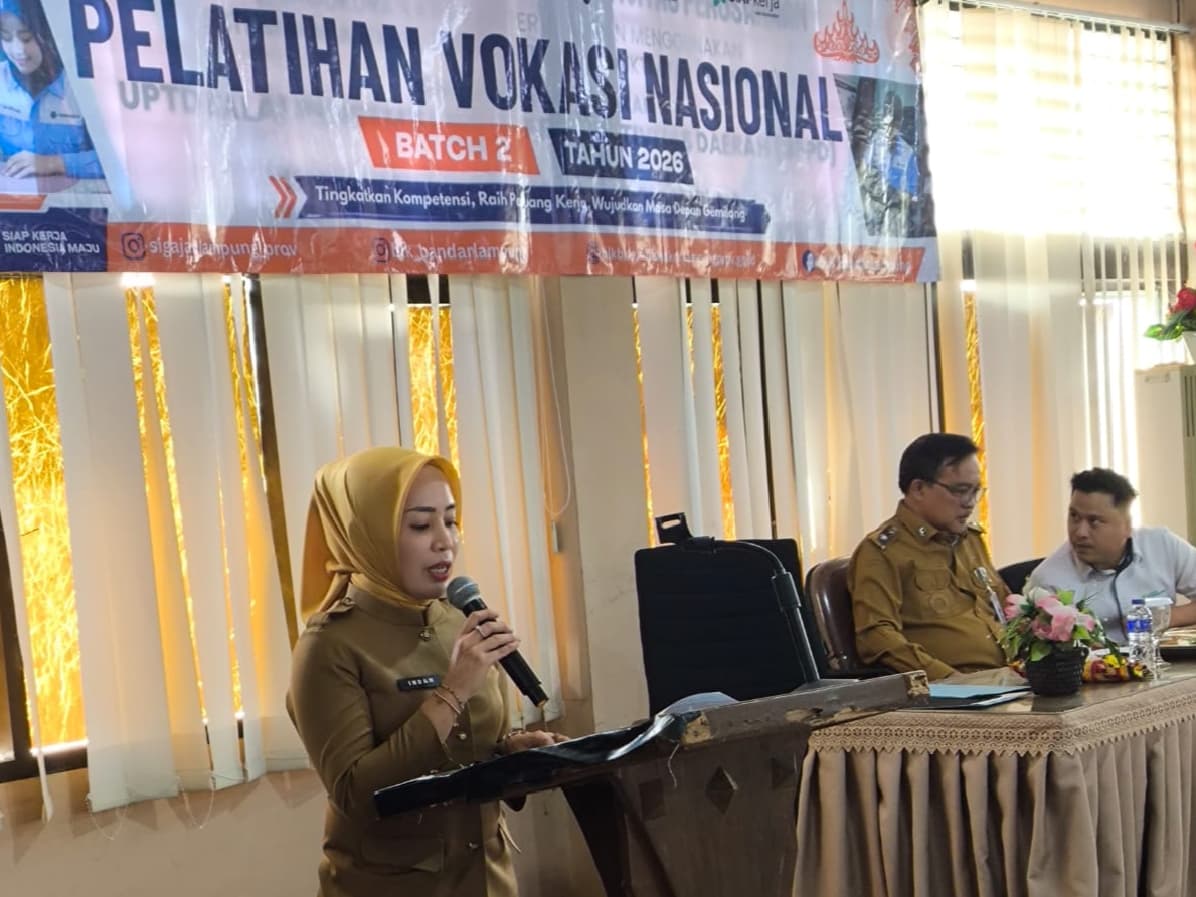 Tenaga Kerja Provinsi Lampung resmi membuka Pelatihan Vokasi Nasional Batch 2 Tahun 2026, Senin (22/6/2026). -