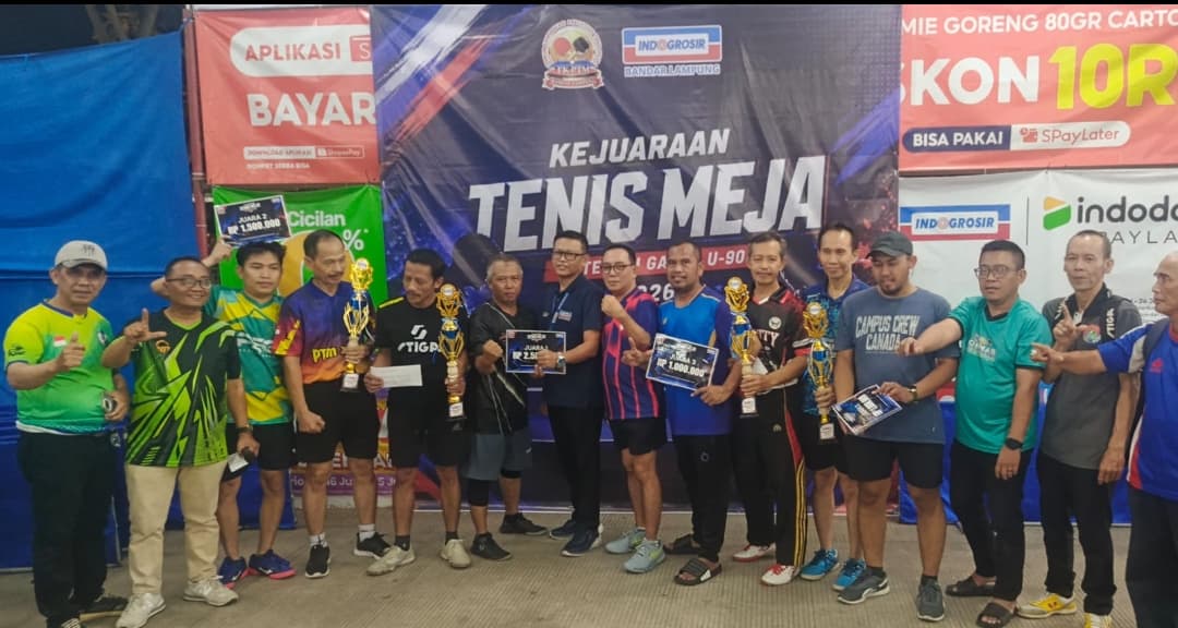 FK-PTM Gandeng INDOGROSIR Gelar Kejuaraan Tenis Meja U-90, Ratusan Atlet dan Penghobi Jadi Peserta