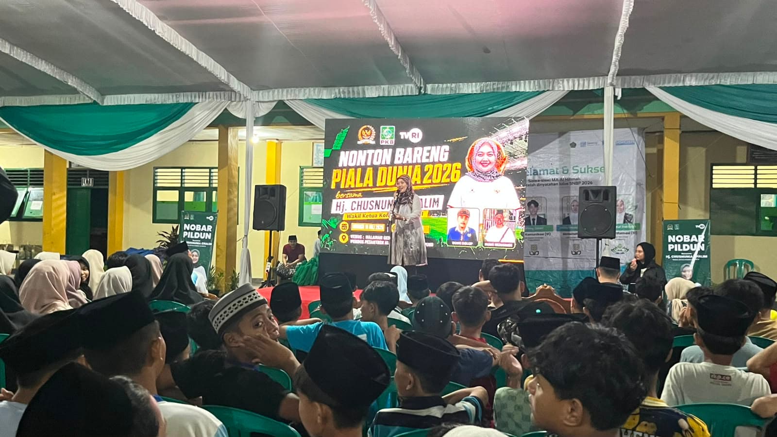 Pasca Nobar Pildun, PKB Lampung Ajak Salat Subuh Ratusan Santri