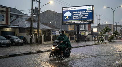 BMKG: Sejumlah Wilayah Lampung Berpotensi Diguyur Hujan Lebat Sepekan ke Depan