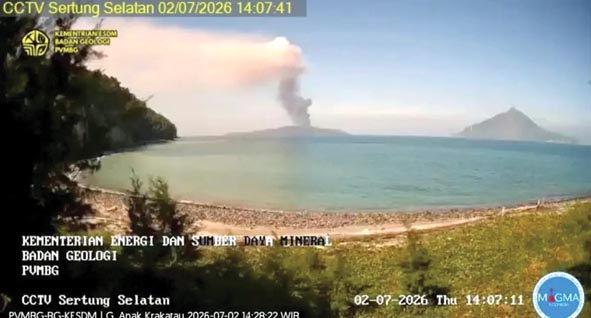 Gunung Anak Krakatau Erupsi, Status Masih Waspada Level II