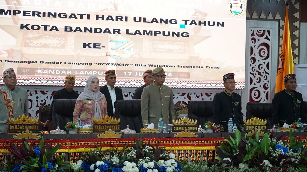 Peringatan Hari Ulang Tahun (HUT) ke-344 Kota Bandar Lampung menjadi momentum memperkuat kolaborasi antara Pemerintah Kota (Pemkot) Bandar Lampung dan Pemerintah Provinsi (Pemprov) Lampung dalam mendorong pembangunan berkelanjutan menuju Indonesia